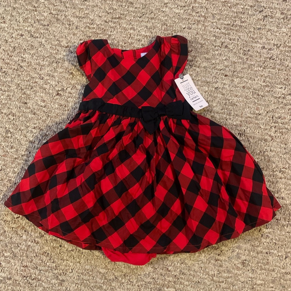 Carter's Red and Black Checkered Baby Dress